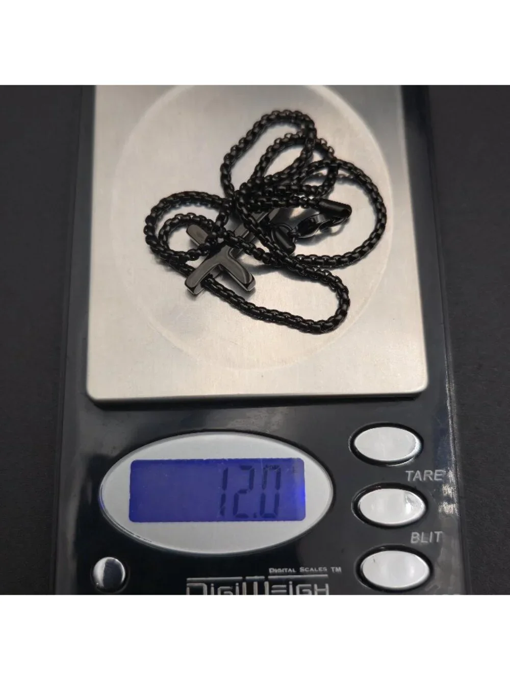 17 Inch Stainless Steel Crucifix Pendant Chain Necklace A8088